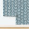 Traditional Botanical Block Print Cottagecore Grandmillennial Preppy Wildflowers Blossom Floral Garden Vintage Blue And White Classic Boho Custom Pre-pasted Wallpaper by Spoonflower Pre-Pasted Wallpaper 2FT Wide 15925320